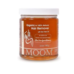 MOOM Organic Sugar Wax with Tea Tree Oil, 12 oz Jar