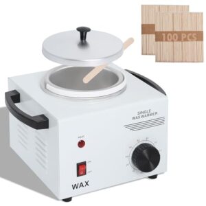 Podoy Wax Warmer for Hair Removal, Professional Single Wax Warmer Pot Melter, Adjustable Temperature, Compact and Portable, SPA Salon Equipment, 14 Ounce